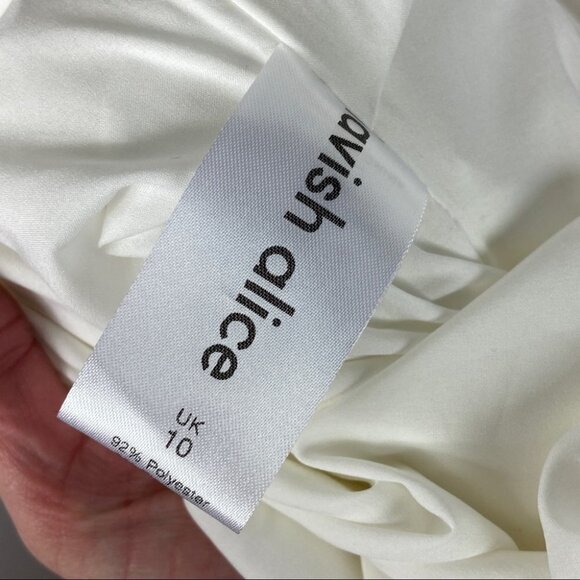 NWT Lavish Alice Bustier Corset Cocktail Dress White Size 6 Midi Asymmetrical - Picture 8 of 10